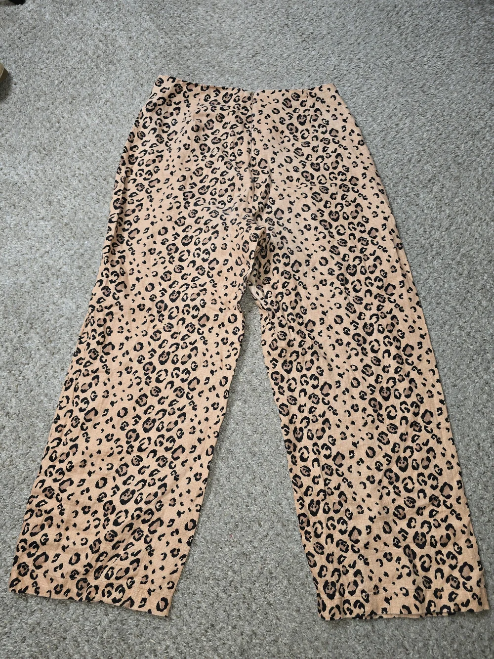 Reformation 100% Linen Leopard Print Cropped Pants Size 0